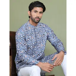 Jompers Men Printed Regular Sequinned Kurta with Pyjamas-picture-27