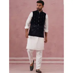 Jompers Men Regular Velvet Kurta with Pyjamas-picture-33