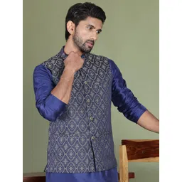 Jompers Men Woven Design Nehru Jacket-picture-21