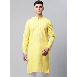 Jompers Men Yellow Embroidered Work Kurta-picture-20