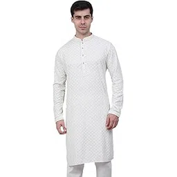 jompers Men's Chikankari Embroidered and Sequence Kurtas-picture-31