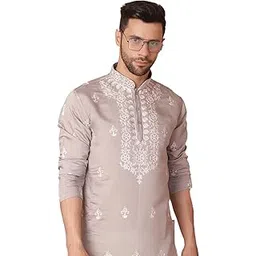 jompers Men's Chikankari Embroidered Kurta Only-picture-18