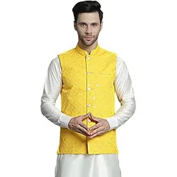 jompers Men's Embroidered and sequins Nehru Jacket-picture-32