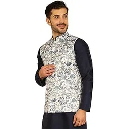 jompers Men's Floral Printed Nehru Jacket.-picture-20