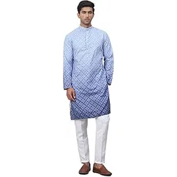 jompers Men's Ombre Printed Kurta Pyjama Set-picture-12