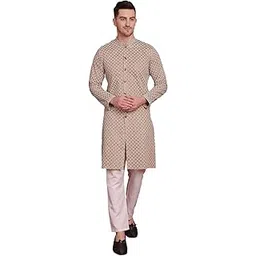 jompers Men's Sequin Chikankari Front Open Kurta With Pyjamas-picture-17