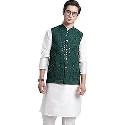 jompers Men's Sequins and Embroidered Waistcoat-picture-25