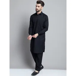 Jompers Solid Pathani Kurta with Pyjamas-picture-10