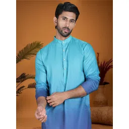 Jompers Striped Embroidered Band Collar Sequinned Straight Kurta-picture-36