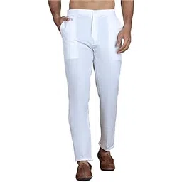 jompers White solid mid-rise pant style pyjamas, has a partially elasticated waistband with button closure, has two pockets-picture-46
