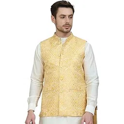jompers Woven Design Nehru Jacket for Men-picture-37
