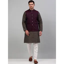 Jompers Woven Design Silk Cotton Nehru Jacket-picture-25