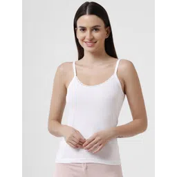 JON Women Pack Of 5 White Solid Cotton Camisoles-picture-20