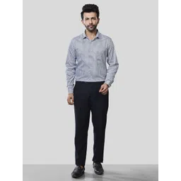 JONESBURG Geometric Printed Spread Collar Slim Fit Cotton Shirt-picture-13