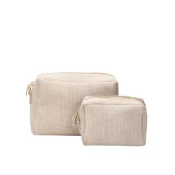 Joon Blu Minimal Beige Vanity Pouches (S)-picture-18