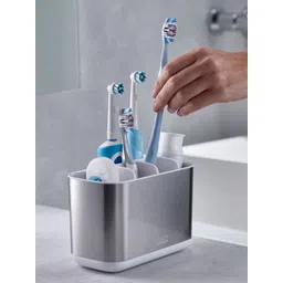Joseph Joseph White & Silver-Toned Solid Steel Large Toothbrush Caddy-picture-25