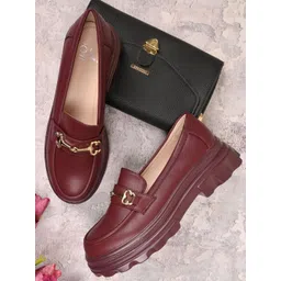 Jove Women Lightweight Heeled Horsebit Loafers-picture-25