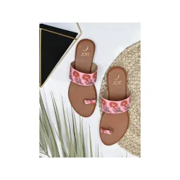 Jove Women Pink Printed One Toe Flats-picture-14