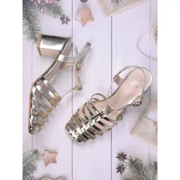 Jove Women PU Square Toe Block Sandals With Backstrap-picture-29