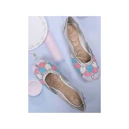 Jove Women Silver Embellished Mojaris-picture-16