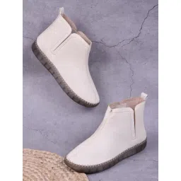 Jove Women's Beige Casual Booties-picture-25