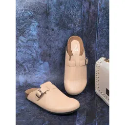 Jove Women's Beige Mule Shoes-picture-44