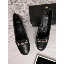 Jove Women's Black Casual Loafers-picture-39