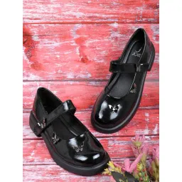 Jove Women's Black Mary Jane Shoes-picture-42