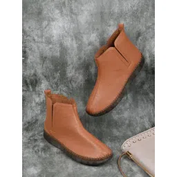 Jove Women's Camel Casual Booties-picture-15