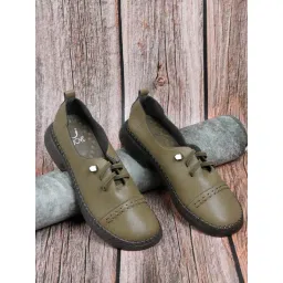 Jove Women's Green Derby Shoes-picture-31