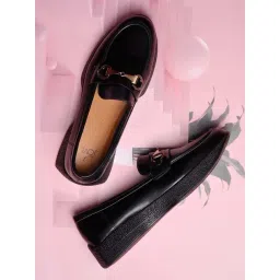 Jove Women's Jet Black Wedge Loafers-picture-25