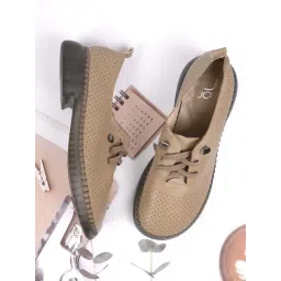 Jove Women's Khaki Derby Shoes-picture-26