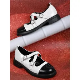 Jove Women's White Mary Jane Shoes-picture-10