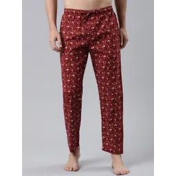 Joven Men Geometric Printed Cotton Lounge Pants-picture-32