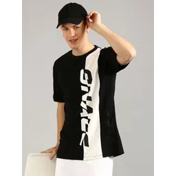 Joven Men Typography Printed Extended Sleeves Raw Edge T-shirt-picture-25