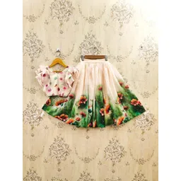 JOVK DESIGN Girls Printed Kalamkari Ready to Wear Lehenga &-picture-27