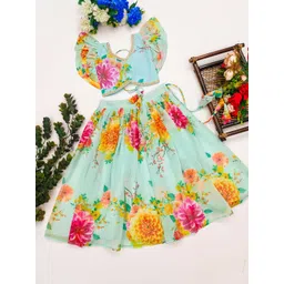 JOVK DESIGN Girls Printed Ready to Wear Lehenga &-picture-16