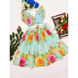 JOVK DESIGN Girls Printed Ready to Wear Lehenga &-picture-26