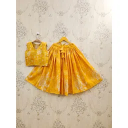 JOVK DESIGN Girls Printed Ready to Wear Lehenga &-picture-21