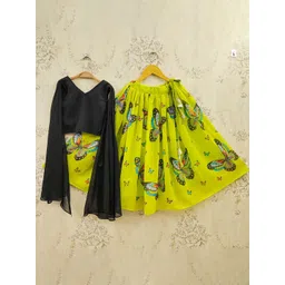 JOVK DESIGN Girls Printed Ready to Wear Lehenga & Blouse-picture-22