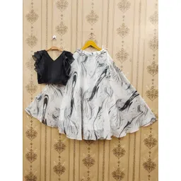 JOVK DESIGN Girls Tie and Dye Ready to Wear Lehenga &-picture-14