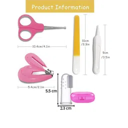 Joy Buzz Kids Set Of 2 Baby 4 In 1Nail Kit With Finger Brush - Pink-picture-29