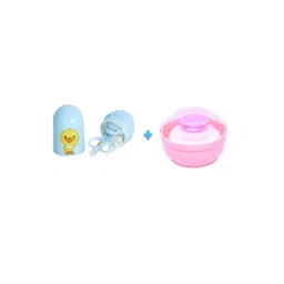 Joy Buzz Kids Set Of 2 Baby 4 In 1Nail Kit With Powder Puff With Case - Blue & Pink-picture-32
