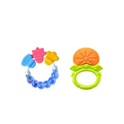 Joy Buzz Kids Set Of 2 Baby Rattle & Fruit Teether - Blue & Yellow-picture-21