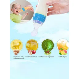 Joy Buzz Kids Set Of 2 Baby Squeezy Spoon Food Feeder & Fruit Feeder - Blue image 2