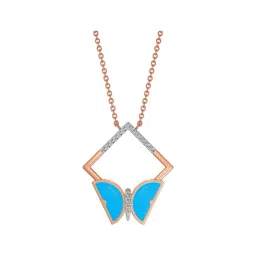 Joyalukkas 18k (750) Purity Rose Gold Cerulean Winged Diamond Pendant-picture-14
