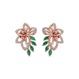 Joyalukkas 18k (750) Purity Rose Gold Charming Hibiscus Diamond Earrings-picture-32