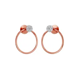 Joyalukkas 18k (750) Purity Rose Gold Circlets Diamond Earring-image-47