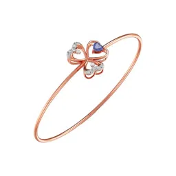 Joyalukkas 18k (750) Purity Rose Gold Floral Clover Heart Diamond Bracelet For Women-picture-48