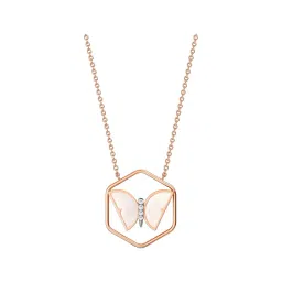 Joyalukkas 18k (750) Purity Rose Gold Frosted Butterfly Diamond Pendant-picture-38